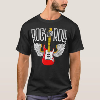 Vintage Retro Stijl 70S 80S Gitaar Met Vleugels T-shirt