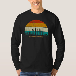 Vintage Retro Stijl skyline stad Dubai verenigde A T-shirt