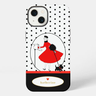 Vintage Retro Stijlvolle Dame Schotse Hond iPhone 13 Hoesje