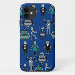 Vintage Retro StoomPunk Robots - geek design iPhone 11 Hoesje