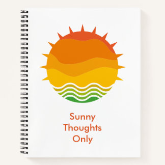 Vintage Retro Sun and Sea Waves Graphic Notitieboek
