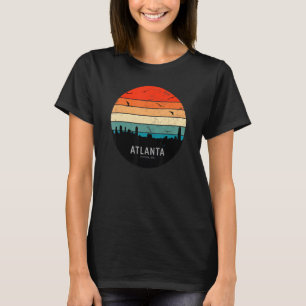 Vintage Retro Sunset Atlanta City Skyline Atlanta T-shirt