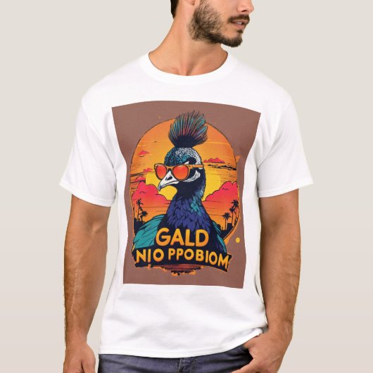 Vintage Retro Sunset Peacock Baby T-shirt Design" (Devant)