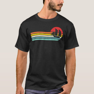 Vintage Retro Sunset Sailing Sailboat Boating Sail T-shirt
