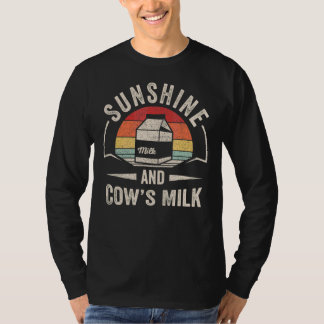 Vintage Retro Sunshine And Cow's Milk Farmer Summe T-shirt