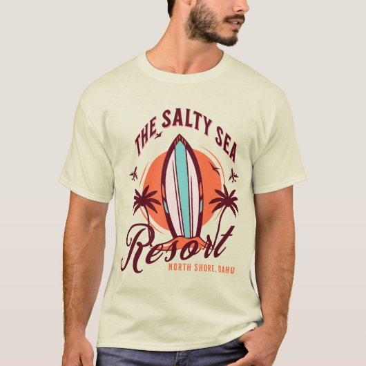 Vintage Retro Surf T-Shirt (Devant)