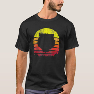 Vintage Retro Tiger Face Silhouette Forest Gra T-shirt