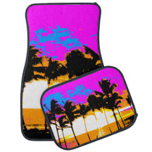 VINTAGE RETRO TROPISCHE PALMBOMEN ZONSONDERGANG AU