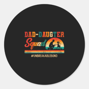 Vintage retro vader dochter team vaderdag ronde sticker
