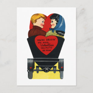Vintage Retro Valentijnsdag, liefde en Romance Feestdagenkaart