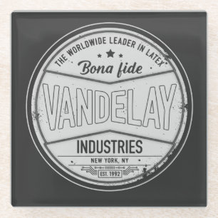 Vintage Retro Vandelay Industries Grappig Sarcasme Glazen Onderzetter