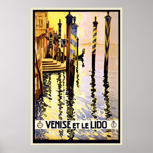 Vintage Retro Venice Italie affiche de voyage (Devant)