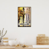 Vintage Retro Venice Italie affiche de voyage (Cuisine)