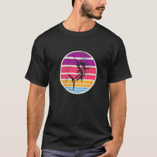 Vintage Retro Versleten Vissen Zonsondergang Zwaar T-shirt
