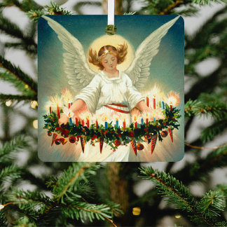Vintage Retro Victoriaanse Christelijke Kerstengel Metalen Ornament