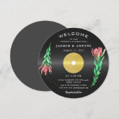 Vintage Retro Vinyl Record QR Wedding Invitation (Devant / Derrière)