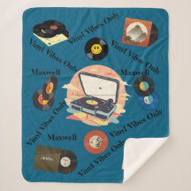 vintage retro vinyl Sherpa deken