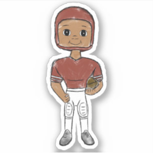 vintage retro voetbalspeler maroonrood eenvoudig sticker
