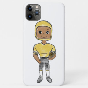 vintage retro voetbalspeler zwart geel eenvoudig iPhone 11 pro max hoesje