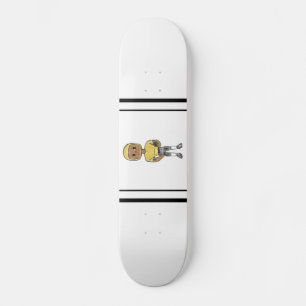 vintage retro voetbalspeler zwart geel eenvoudig skateboard