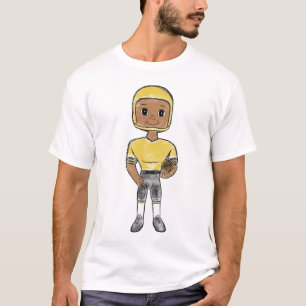 vintage retro voetbalspeler zwart geel eenvoudig t-shirt
