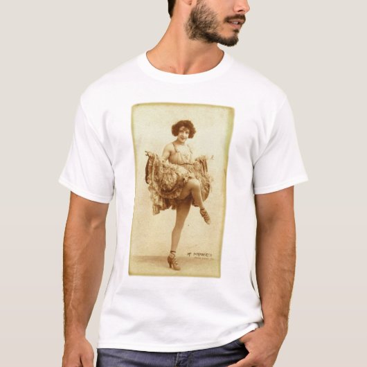 Vintage Retro Vrouwen Frans Kan-Can Dancer Woman T-shirt (Voorkant)