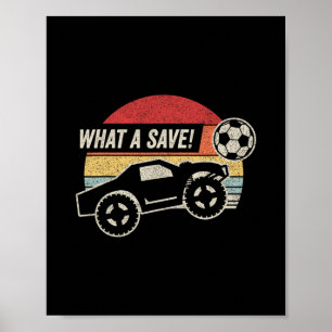 Vintage Retro Wat een redding! Raket Rc Voetbalaut Poster