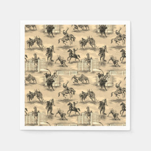 Vintage Retro Western Rodeo Cowboy Servet