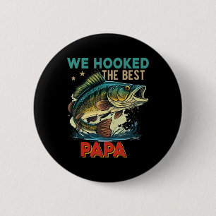 Vintage Retro Wij Vingen De Beste Papa Vaderdag Ronde Button 5,7 Cm