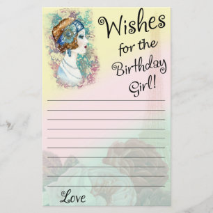 Vintage Retro Woman wenst het verjaardagsmeisje