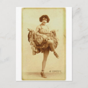 Vintage Retro Women French Can-Can Dancer Woman Briefkaart