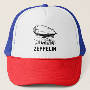 Vintage Retro Zeppelin - Dirigible Luchtballon Sch Trucker Pet