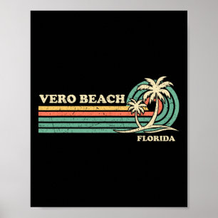 Vintage Retro Zomer Vakantie Florida Vero Beach M Poster