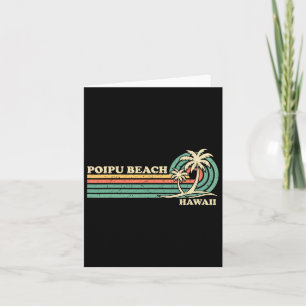 Vintage Retro Zomer Vakantie Hawaii Poipu Beach Kaart