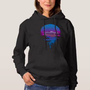Vintage Retro Zonsondergang 1950 Auto Hoodie