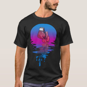 Vintage Retro Zonsondergang Bokshandschoenen T-shirt