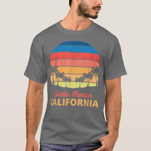 Vintage Retro Zonsondergang Cali Souvenirs Santa M T-shirt