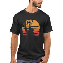 Vintage Retro Zonsondergang Panda Beer Silhouet