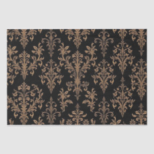 Vintage Retro Zwart en Goud toile de jouy Tissuepapier
