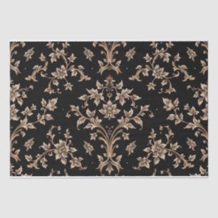 Vintage Retro Zwart en Goud toile de jouy Tissuepapier