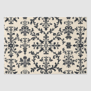 Vintage Retro Zwarte toile de jouy Tissuepapier