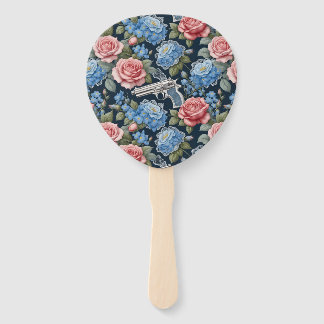 Vintage revolver bloemmotief met kant en bloemen handwaaier
