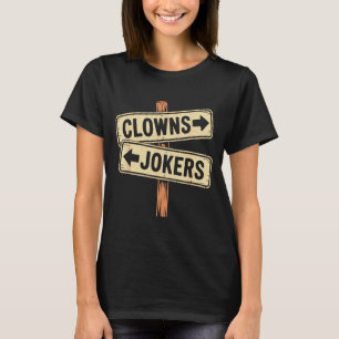 Vintage richting clowns naar links jokers naar de t-shirt