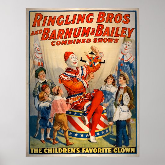 Vintage Ringling Brothers Combined Shows Poster (Devant)