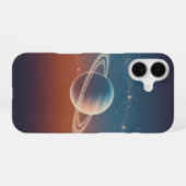 Vintage Ringplaneet iPhone 16 Hoesje (Achterkant horizontaal)