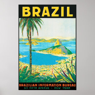 Vintage Rio Brazilië reisposter Poster
