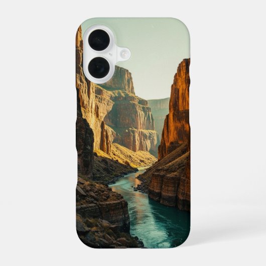 Vintage River Canyon iPhone 16 Hoesje (Achterkant)