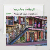 Vintage River Street, Savannah, Georgia Invitation (Devant / Derrière)