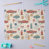 Vintage Road Trip Pattern (2) Tissuepapier (Craft)