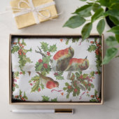 Vintage Robin Bird Holly Berries Winter Tissuepapier (Geschenk)